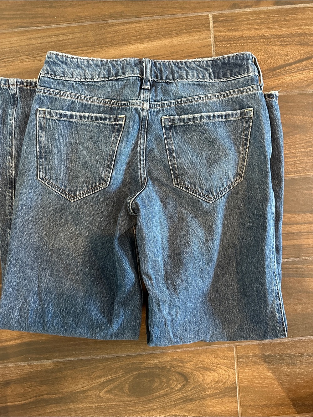 Women’s Hollister distressed low rise Baggy Blue Jeans 0R/25 - Picture 3 of 5